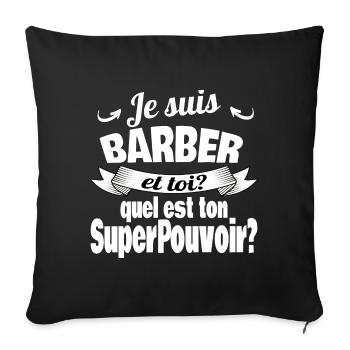 je suis barber - Housse de coussin décorative 45 x 45 cm - noir - Devant