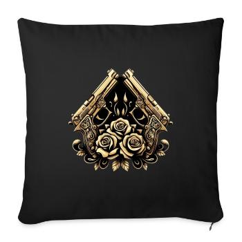 Gold Guns - Sofa pillowcase 17,3'' x 17,3'' (45 x 45 cm) - black - Front