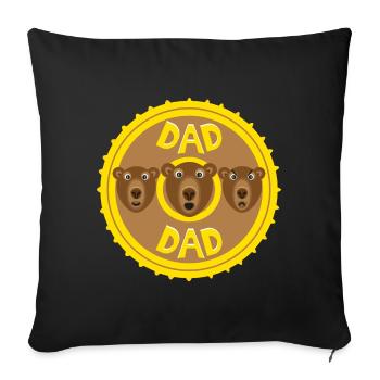 Bären DAD ein cooles Motiv zum Geburtstag. - Sofakissenbezug 45 x 45 cm - Schwarz - Vorne