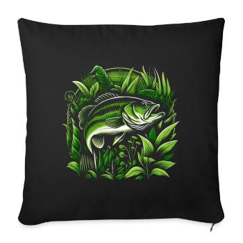 Poisson bar - Housse de coussin décorative 45 x 45 cm - noir - Devant