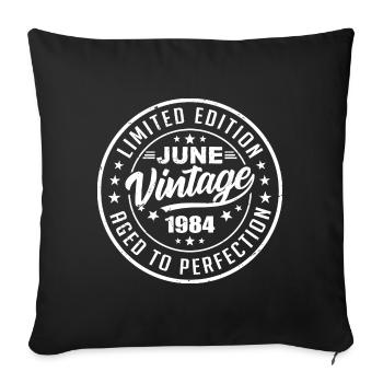 Juni 1984 Geburtstagsgeschenk 1984 Juni 1984 Retro - Sofakissenbezug 45 x 45 cm - Schwarz - Vorne