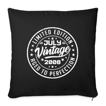 Made In July 2008 Vintage Anniversary 2008 - Sofa pillowcase 17,3'' x 17,3'' (45 x 45 cm) - black - Front