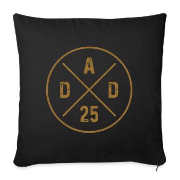 Papa 25 Grunge Bébé Fête des Pères Papa 2025 Cadeau - Housse de coussin décorative 45 x 45 cm - noir - Devant