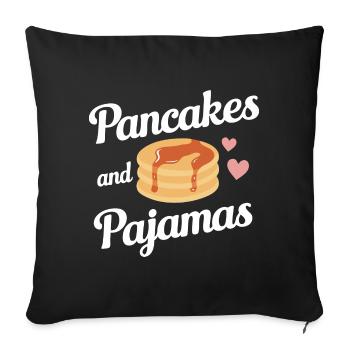 Pancakes Frühstück Essen Pancake - Sofakissenbezug 45 x 45 cm - Schwarz - Vorne