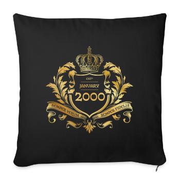 25th Anniversary Semper Verum - Established 01/2000 - Sofa pillowcase 17,3'' x 17,3'' (45 x 45 cm) - black - Front