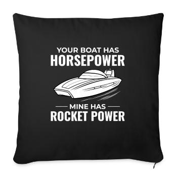 L’art de la course de hors-bord pour les amateurs de motonautisme - Housse de coussin décorative 45 x 45 cm - noir - Devant