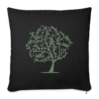 Silhouette minimaliste d’oiseaux d’arbres - Housse de coussin décorative 45 x 45 cm - noir - Devant