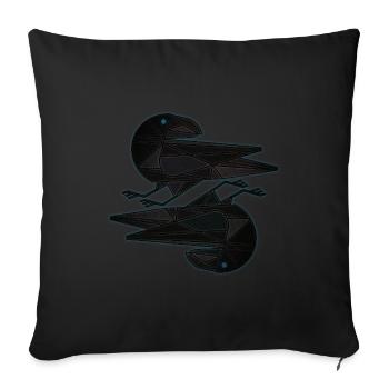 Hugin Munin - Sofakissenbezug 45 x 45 cm - Schwarz - Vorne
