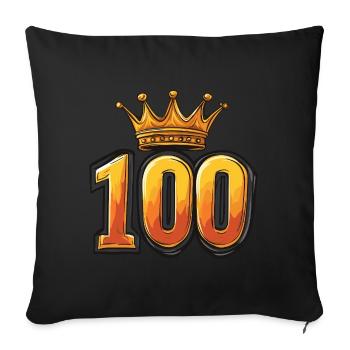 100 Number Crown - Sofa pillowcase 17,3'' x 17,3'' (45 x 45 cm) - black - Front