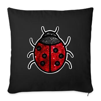 Cosmic Ladybug - Sofa pillowcase 17,3'' x 17,3'' (45 x 45 cm) - black - Front