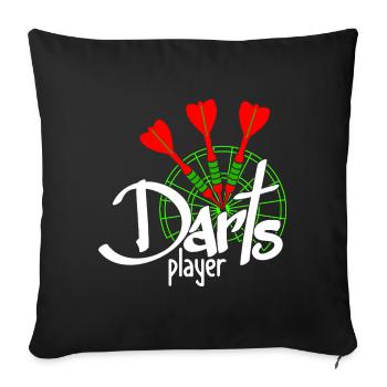 Équipement sportif - 3 Fléchettes - Joueur de fléchettes 2 - Housse de coussin décorative 45 x 45 cm - noir - Devant