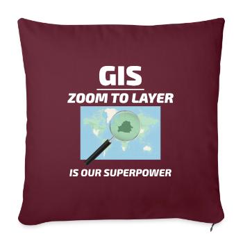 SIG Zoom sur la cartographie des couches Technologie géospatiale - Housse de coussin décorative 45 x 45 cm - bordeaux - Devant
