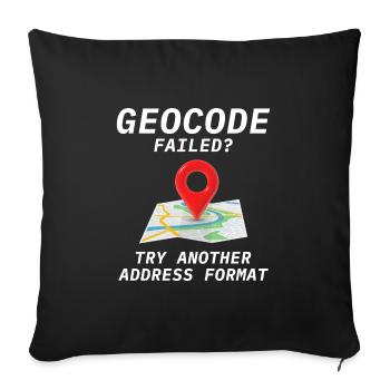 Géocodage Échec Adresse Format SIG Humour - Housse de coussin décorative 45 x 45 cm - noir - Devant