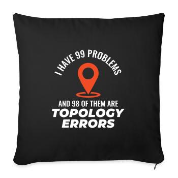 Topologie Erreurs SIG Cartographie Humour Cartographie - Housse de coussin décorative 45 x 45 cm - noir - Devant