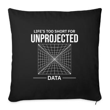 Données non projetées : erreur de cartographie SIG - Housse de coussin décorative 45 x 45 cm - noir - Devant