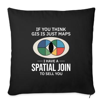 GIS Spatial Join Map Data Analysis - Sofa pillowcase 17,3'' x 17,3'' (45 x 45 cm) - black - Front