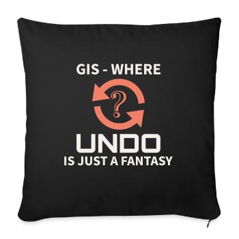 GIS Undo Fantasy Data Mapping Errors - Sofa pillowcase 17,3'' x 17,3'' (45 x 45 cm) - black - Front