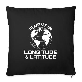 Fluent Longitude Latitude GIS Globe - Sofa pillowcase 17,3'' x 17,3'' (45 x 45 cm) - black - Front