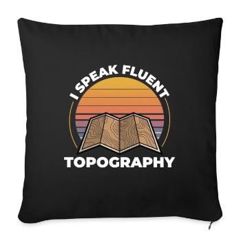 GIS Contour Map Sunset Outdoor Adventure - Sofa pillowcase 17,3'' x 17,3'' (45 x 45 cm) - black - Front