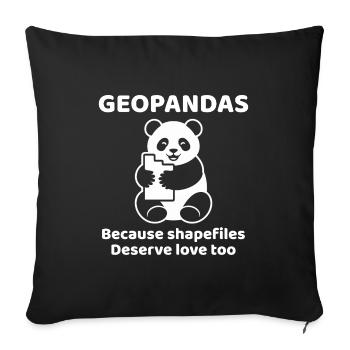 GeoPandas Shapefiles GIS Python Data Love - Housse de coussin décorative 45 x 45 cm - noir - Devant