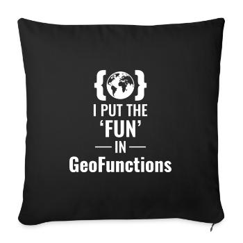 GeoFunctions GIS Programming Developer Fun - Sofa pillowcase 17,3'' x 17,3'' (45 x 45 cm) - black - Front