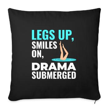 Les jambes en l’air sourit sur le drame de la natation synchronisée - Housse de coussin décorative 45 x 45 cm - noir - Devant