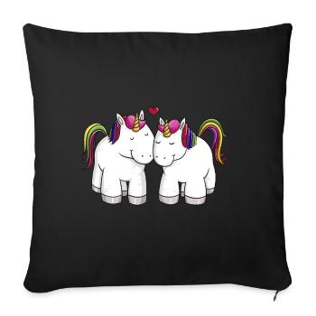 Les amateurs de BD arc-en-licornes - Housse de coussin décorative 45 x 45 cm - noir - Devant