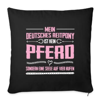 German riding pony soul on hooves gift - Sofa pillowcase 17,3'' x 17,3'' (45 x 45 cm) - black - Front