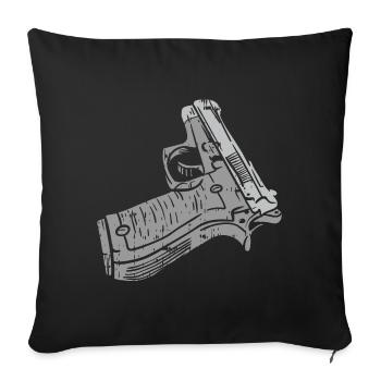 Arme de fusil pistolet arme à main - Housse de coussin décorative 45 x 45 cm - noir - Devant