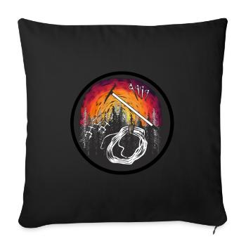 Alpiniste nature loisirs désert montagne sommet - Housse de coussin décorative 45 x 45 cm - noir - Devant
