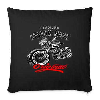 Motorbike Bike Chopper Vintage Design - Sofa pillowcase 17,3'' x 17,3'' (45 x 45 cm) - black - Front