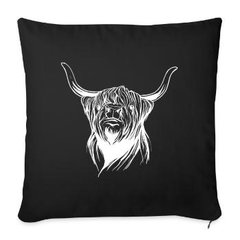 Vaches écossaise de boeuf de haute-terre cadeau agriculteur - Housse de coussin décorative 45 x 45 cm - noir - Devant