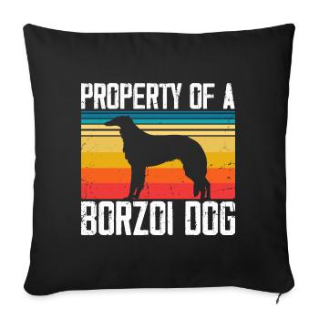 Barsoi Hundebesitzer Cool Dog Geschenkidee - Sofakissenbezug 45 x 45 cm - Schwarz - Vorne