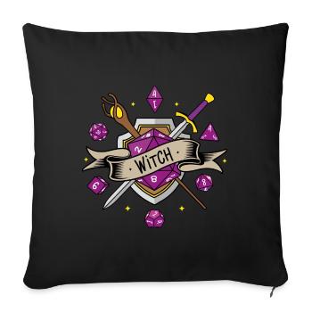 Witch RPG - Sofa pillowcase 17,3'' x 17,3'' (45 x 45 cm) - black - Front