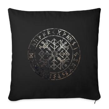 Valknut, symbole Odin, runes | Viking Nordique - Housse de coussin décorative 45 x 45 cm - noir - Devant