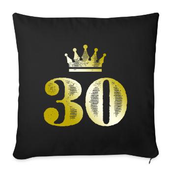 30 Number Crown Gold - Sofa pillowcase 17,3'' x 17,3'' (45 x 45 cm) - black - Front