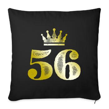 56 Number Crown Gold - Sofa pillowcase 17,3'' x 17,3'' (45 x 45 cm) - black - Front