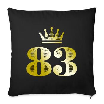 83 Number Crown Gold - Sofa pillowcase 17,3'' x 17,3'' (45 x 45 cm) - black - Front