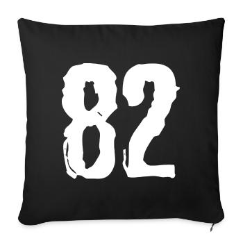 82 number jersey - Sofa pillowcase 17,3'' x 17,3'' (45 x 45 cm) - black - Front
