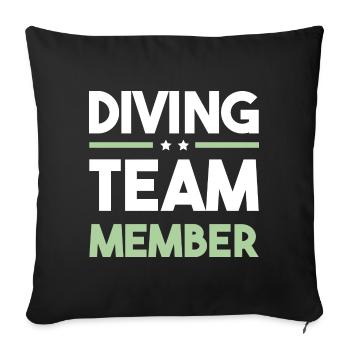 Diving Team - Sofa pillowcase 17,3'' x 17,3'' (45 x 45 cm) - black - Front