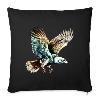 Fliegender Adler - Sofakissenbezug 45 x 45 cm - Schwarz - Vorne