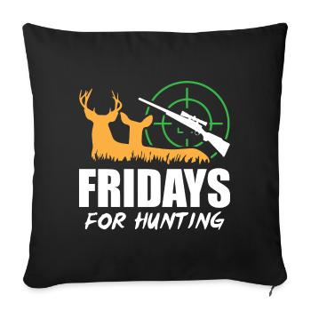 Les vendredis pour la chasse - Housse de coussin décorative 45 x 45 cm - noir - Devant