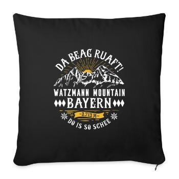 Watzmann Berg - Sofakissenbezug 45 x 45 cm - Schwarz - Vorne