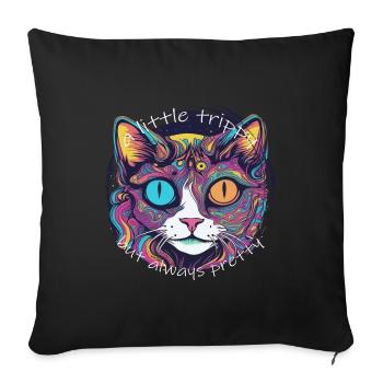 Un peu trippant mais toujours joli - Housse de coussin décorative 45 x 45 cm - noir - Devant