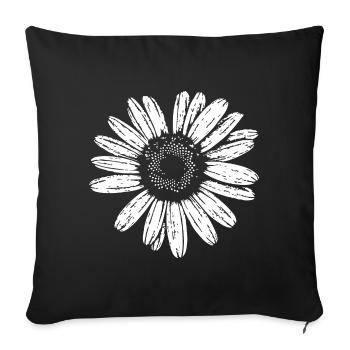 Gänseblümchen, Blume, Frühling, Sommer, Garten, - Sofakissenbezug 45 x 45 cm - Schwarz - Vorne