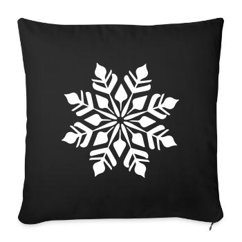 Icône de flocon de neige d’hiver - Housse de coussin décorative 45 x 45 cm - noir - Devant