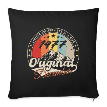 Vintage Cadeau D'anniversaire - Décembre 1977 - Housse de coussin décorative 45 x 45 cm - noir - Devant