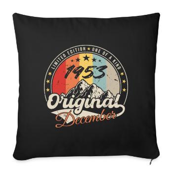 Vintage Cadeau D'anniversaire - Décembre 1953 - Housse de coussin décorative 45 x 45 cm - noir - Devant