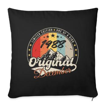 Vintage Cadeau D'anniversaire - Décembre 1988 - Housse de coussin décorative 45 x 45 cm - noir - Devant