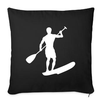 Conception de l’athlète SUP - Housse de coussin décorative 45 x 45 cm - noir - Devant